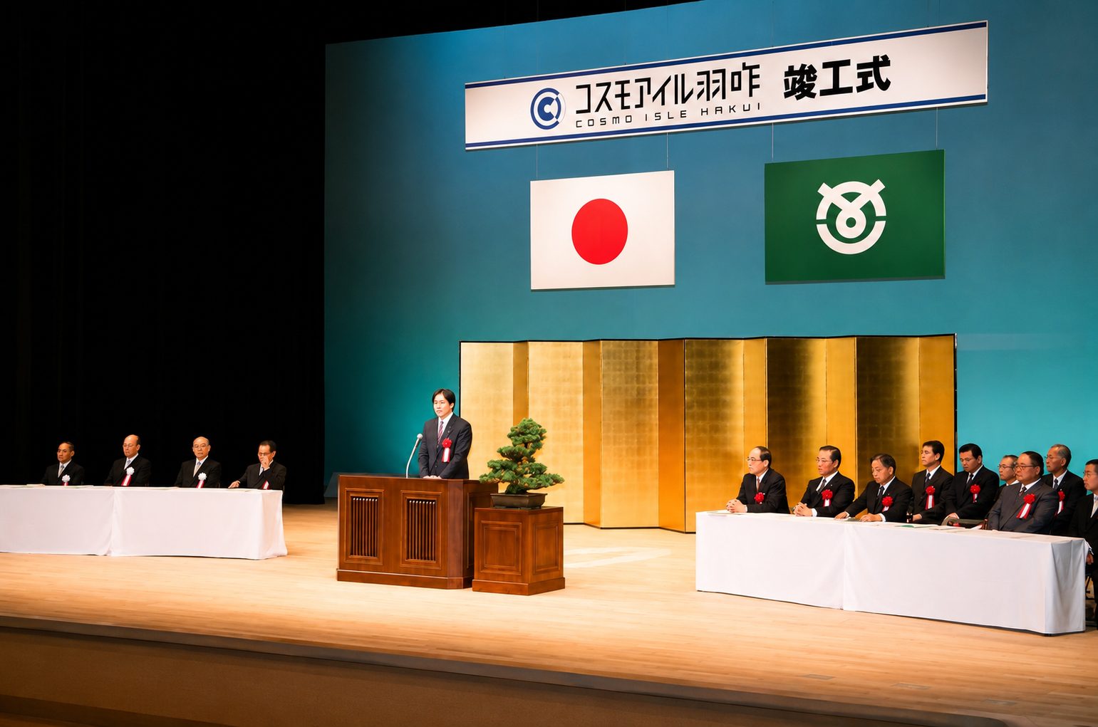 竣工式の式典（ユーフォニーホール）